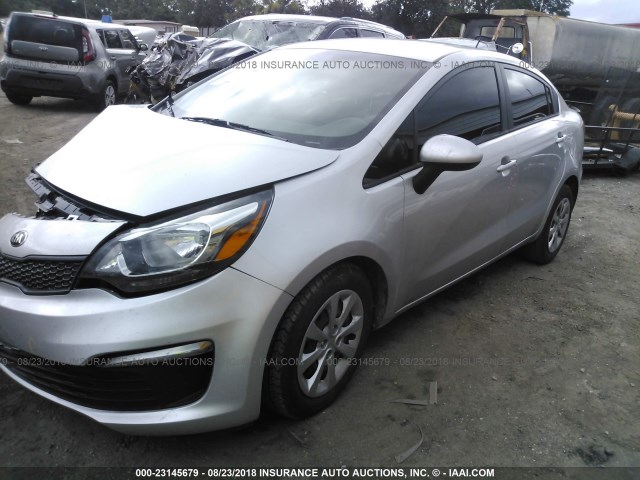 KNADM4A35H6029098 - 2017 KIA RIO LX SILVER photo 2