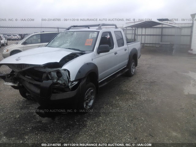 1N6ED27T51C390158 - 2001 NISSAN FRONTIER CREW CAB XE/CREW CAB SE SILVER photo 2