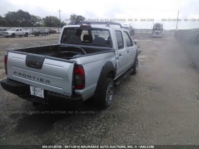 1N6ED27T51C390158 - 2001 NISSAN FRONTIER CREW CAB XE/CREW CAB SE SILVER photo 4