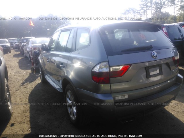 WBXPC9C40AWJ32122 - 2010 BMW X3 XDRIVE30I GRAY photo 3