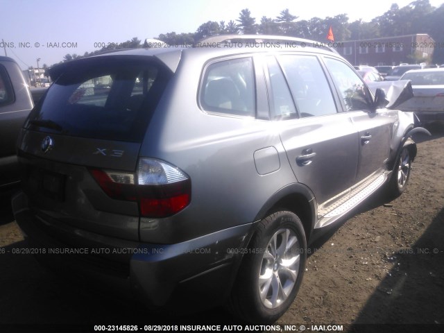 WBXPC9C40AWJ32122 - 2010 BMW X3 XDRIVE30I GRAY photo 4