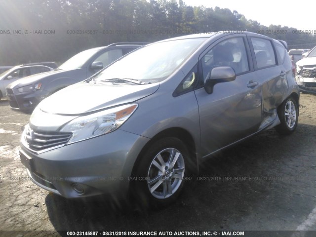 3N1CE2CP5EL412804 - 2014 NISSAN VERSA NOTE S/S PLUS/SV/SL GRAY photo 2