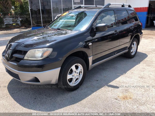 JA4LX31F94U029549 - 2004 MITSUBISHI OUTLANDER BLACK photo 2