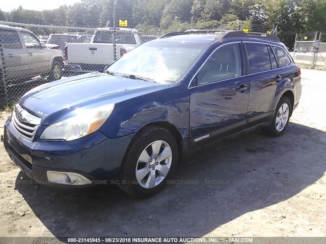 4S4BRCFC4B1322487 - 2011 SUBARU OUTBACK 2.5I PREMIUM BLUE photo 2