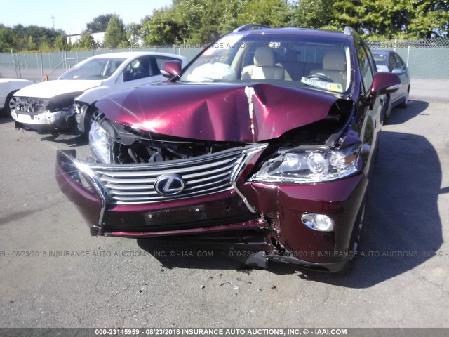 JTJBC1BA8D2060238 - 2013 LEXUS RX 450 BURGUNDY photo 6