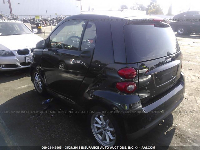 WMEEJ31X58K199564 - 2008 SMART FORTWO PURE/PASSION BLACK photo 3