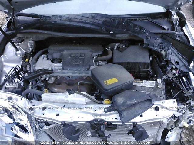 4T4BF1FK9CR168479 - 2012 TOYOTA CAMRY SE/LE/XLE ვერცხლისფერი ფოტო 10