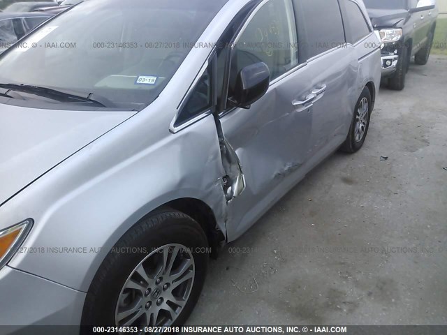 5FNRL5H67CB044832 - 2012 HONDA ODYSSEY EXL SILVER photo 6