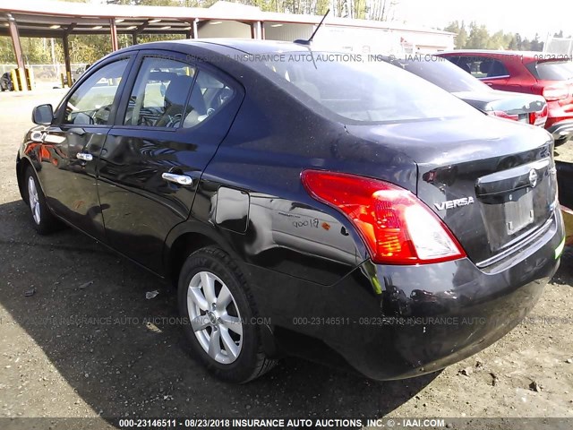 3N1CN7AP2CL867428 - 2012 NISSAN VERSA S/SV/SL BLACK photo 3