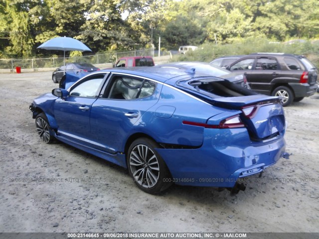 KNAE25LA9J6025072 - 2018 KIA STINGER PREMIUM BLUE photo 3