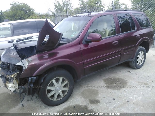 5GADT13S942323356 - 2004 BUICK RAINIER CXL MAROON photo 2