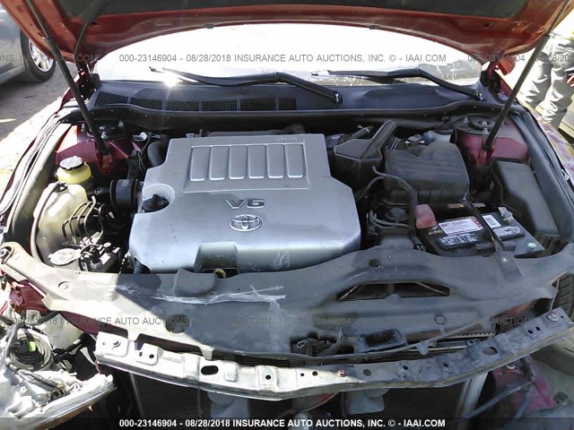 4T1BK46K77U049228 - 2007 TOYOTA CAMRY NEW GENERAT LE/XLE/SE RED photo 10