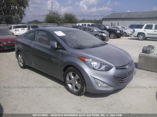 KMHDH6AE7DU018674 - 2013 HYUNDAI ELANTRA COUPE GS/SE SILVER photo 1