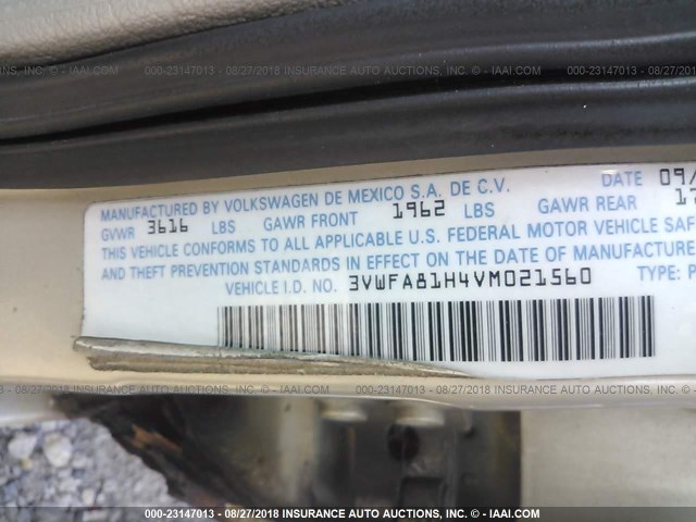 3VWFA81H4VM021560 - 1997 VOLKSWAGEN GOLF GL GRAY photo 9