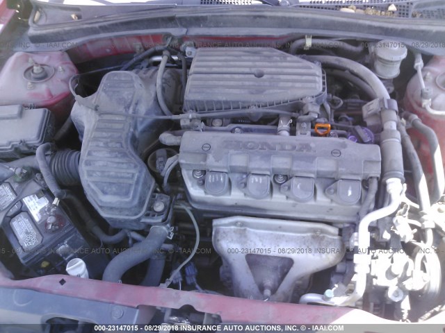1HGEM22155L065204 - 2005 HONDA CIVIC DX VP RED photo 10