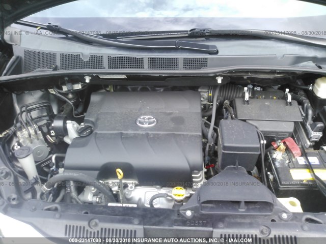 5TDYK3DC6ES517794 - 2014 TOYOTA SIENNA XLE/LIMITED შავი ფოტო 10