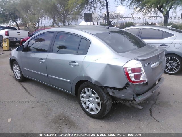 3N1AB6AP5CL630006 - 2012 NISSAN SENTRA 2.0/2.0S/SR/2.0SL SILVER photo 3