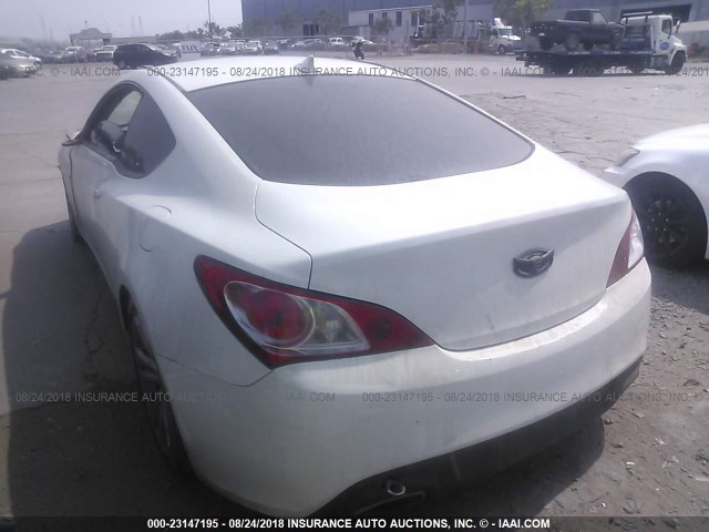 KMHHU6KH3CU067391 - 2012 HYUNDAI GENESIS COUPE 3.8L WHITE photo 3