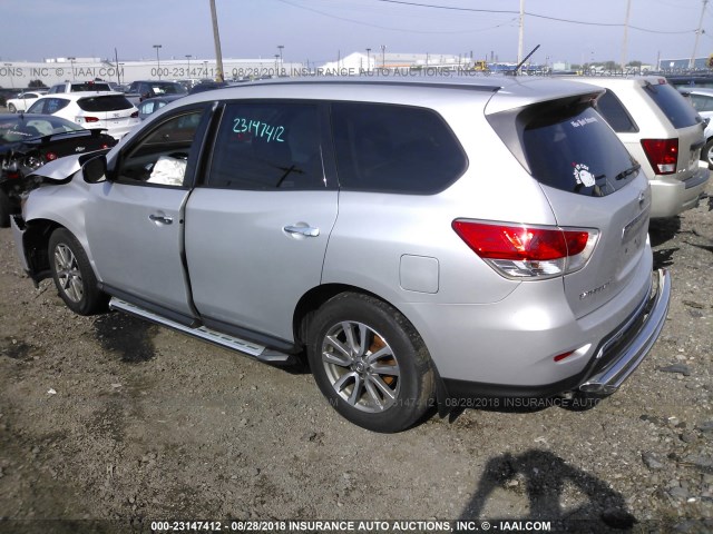 5N1AR2MM4DC677233 - 2013 NISSAN PATHFINDER S/SV/SL/PLATINUM SILVER photo 3