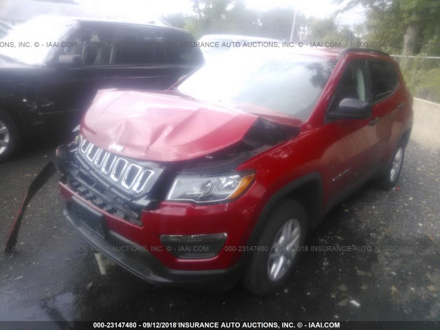 3C4NJDAB9HT668002 - 2017 JEEP COMPASS SPORT 红色 照片 2