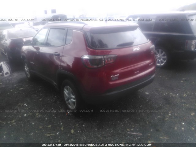 3C4NJDAB9HT668002 - 2017 JEEP COMPASS SPORT 红色 照片 3