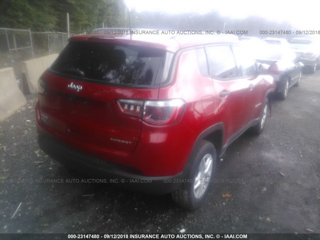 3C4NJDAB9HT668002 - 2017 JEEP COMPASS SPORT 红色 照片 4