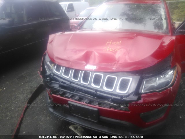 3C4NJDAB9HT668002 - 2017 JEEP COMPASS SPORT 红色 照片 6