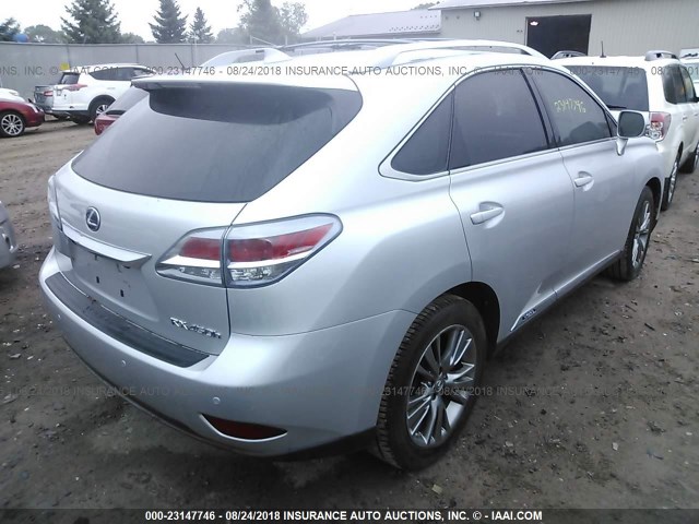 JTJBC1BA7E2458171 - 2014 LEXUS RX 450 SILVER photo 4