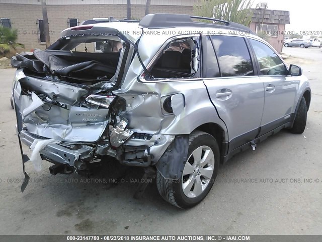 4S4BRBKC9C3288679 - 2012 SUBARU OUTBACK 2.5I LIMITED SILVER photo 4