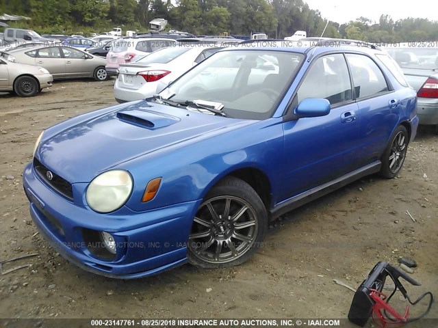 JF1GG29662G805353 - 2002 SUBARU IMPREZA WRX BLUE photo 2