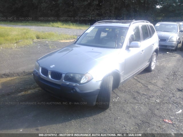 WBXPA73484WB25646 - 2004 BMW X3 2.5I GRAY photo 2