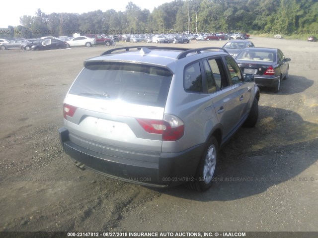 WBXPA73484WB25646 - 2004 BMW X3 2.5I GRAY photo 4