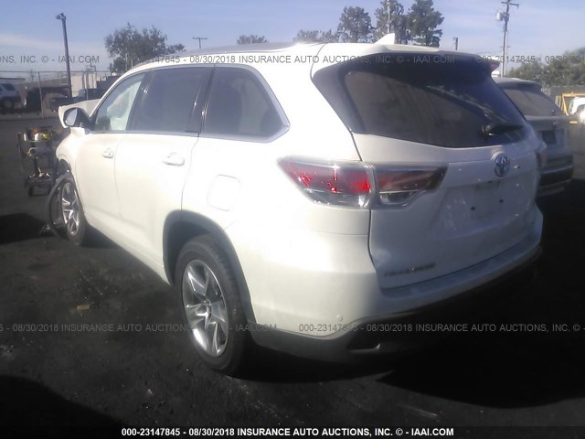 5TDYKRFHXGS171036 - 2016 TOYOTA HIGHLANDER LIMITED/LTD PLATINUM WHITE photo 3