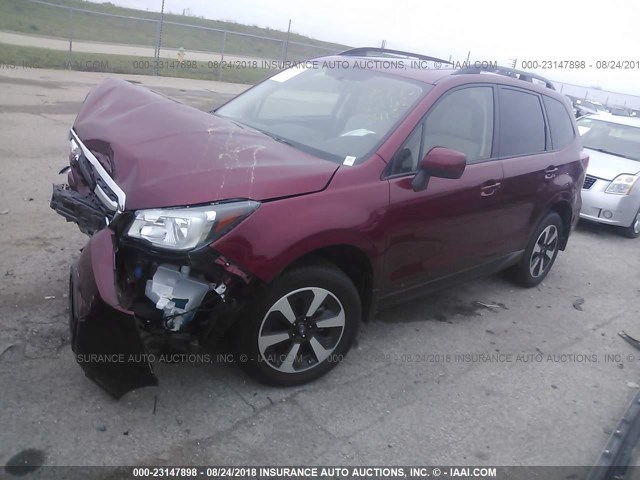 JF2SJAEC2HH448415 - 2017 SUBARU FORESTER 2.5I PREMIUM RED photo 2