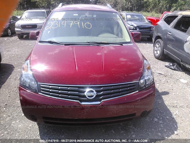 5N1BV28U77N136745 - 2007 NISSAN QUEST S/SE/SL RED photo 6