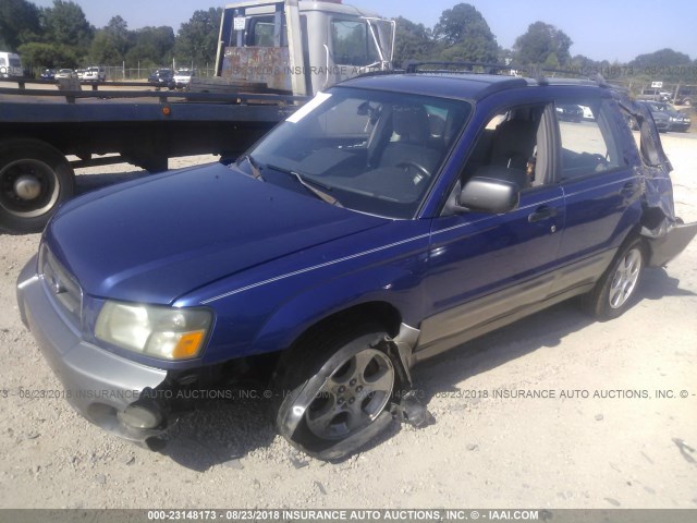JF1SG65644G702958 - 2004 SUBARU FORESTER 2.5XS Bleu photo 2