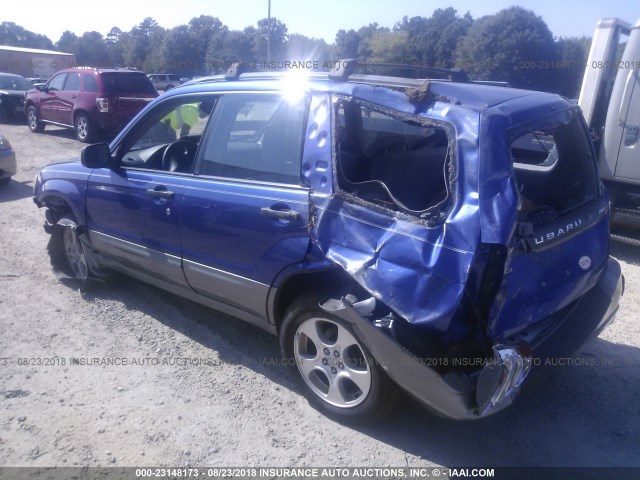 JF1SG65644G702958 - 2004 SUBARU FORESTER 2.5XS Bleu photo 3
