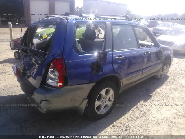 JF1SG65644G702958 - 2004 SUBARU FORESTER 2.5XS Bleu photo 4