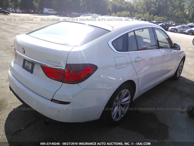 WBASP2C56BC337987 - 2011 BMW 535 XIGT WHITE photo 4