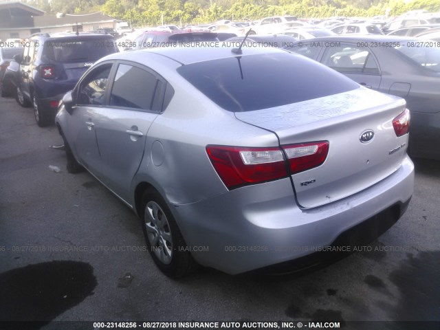 KNADM4A32C6086612 - 2012 KIA RIO LX SILVER photo 3