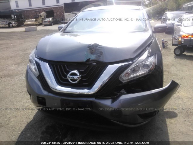 5N1AZ2MHXFN224891 - 2015 NISSAN MURANO S/SL/SV/PLATINUM GRAY photo 6