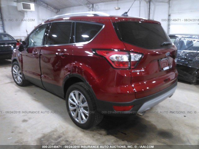 1FMCU9J90JUC46135 - 2018 FORD ESCAPE TITANIUM RED photo 3