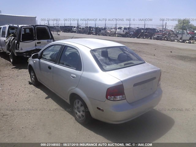KL1TD52675B391263 - 2005 CHEVROLET AVEO LS SILVER photo 3