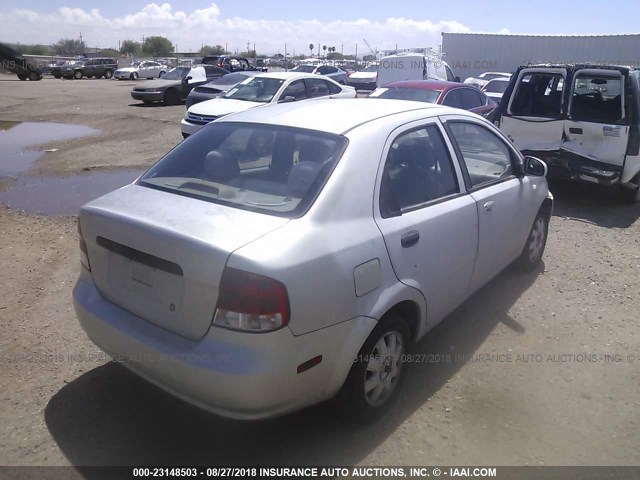 KL1TD52675B391263 - 2005 CHEVROLET AVEO LS SILVER photo 4