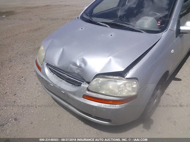 KL1TD52675B391263 - 2005 CHEVROLET AVEO LS SILVER photo 6