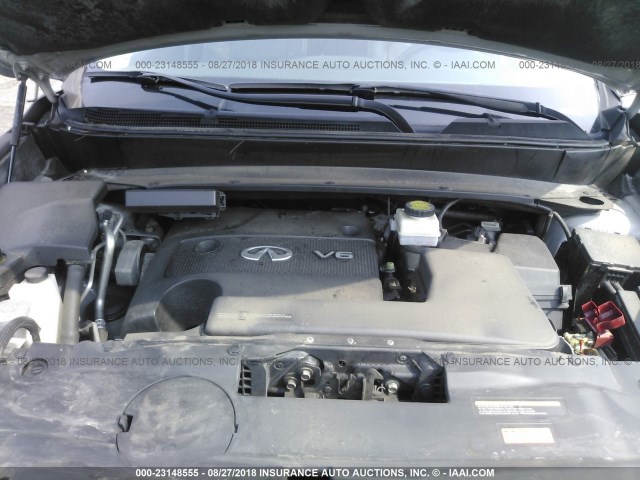 5N1AL0MM0DC346509 - 2013 INFINITI JX35 SILVER photo 10