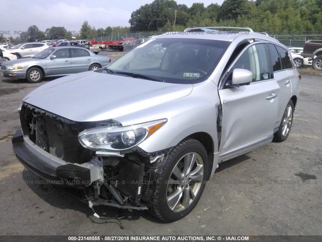 5N1AL0MM0DC346509 - 2013 INFINITI JX35 SILVER photo 2