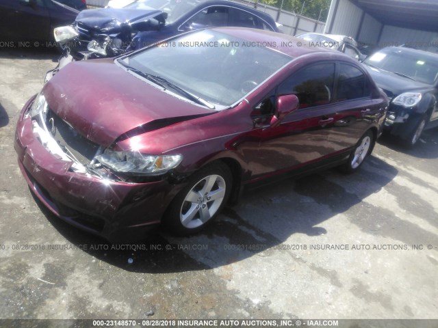 2HGFA16609H361294 - 2009 HONDA CIVIC أحمر صورة 2