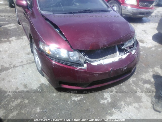 2HGFA16609H361294 - 2009 HONDA CIVIC أحمر صورة 6
