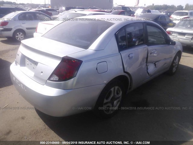 1G8AK52FX4Z117805 - 2004 SATURN ION LEVEL 3 SILVER photo 4